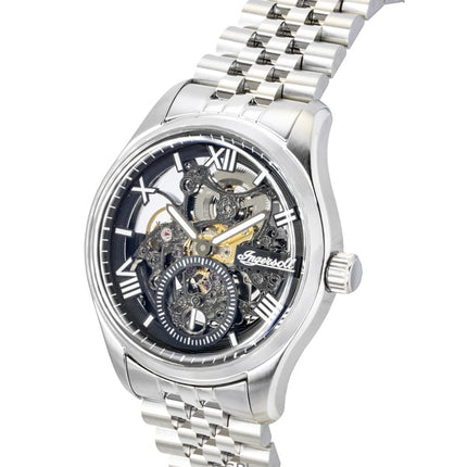 Orologio da uomo Ingersoll The Maverick in acciaio inossidabile con quadrante scheletrato nero automatico I17403