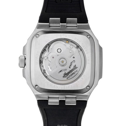 Orologio da uomo Ingersoll The Yield con cinturino in poliuretano, quadrante nero e movimento automatico, modello I17803.