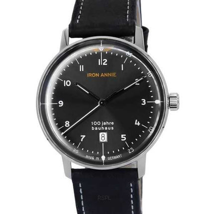 Orologio da uomo Iron Annie 100 Jahre Bauhaus cinturino in pelle quadrante nero al quarzo 50462