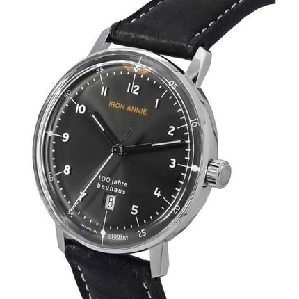 Orologio da uomo Iron Annie 100 Jahre Bauhaus cinturino in pelle quadrante nero al quarzo 50462