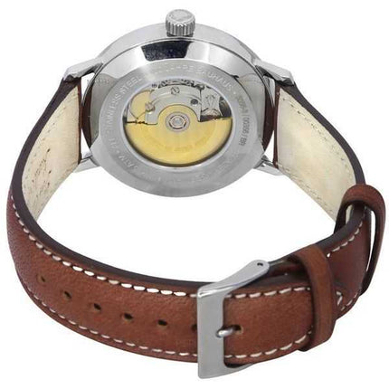 Iron Annie Bauhaus cinturino in pelle marrone quadrante blu automatico 50563 orologio da uomo