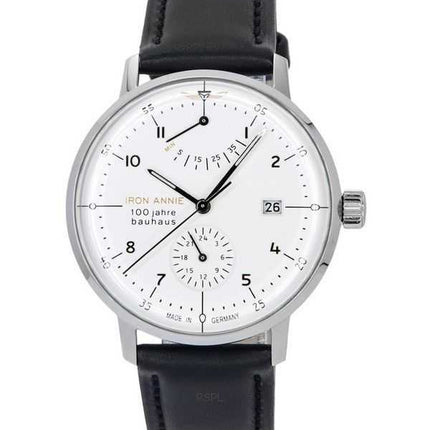 Orologio da uomo Iron Annie 100 Jahre Bauhaus cinturino in pelle quadrante bianco automatico 50661