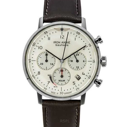 Iron Annie Bauhaus Cronografo Cinturino in Pelle Vegana Quadrante Crema Solare 50865n Orologio da Uomo