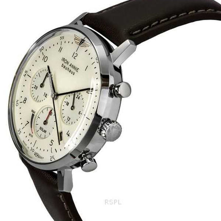 Iron Annie Bauhaus Cronografo Cinturino in Pelle Vegana Quadrante Crema Solare 50865n Orologio da Uomo