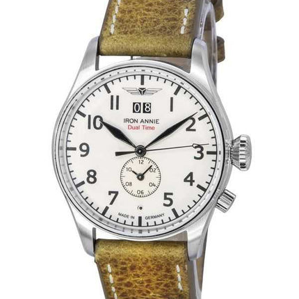 Iron Annie Cockpit Dual Time Full Luminous Beige Dial Quartz 51403 Orologio da uomo