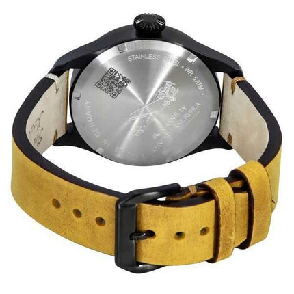 Orologio da uomo Iron Annie Flight Control Dual Time cinturino in pelle quadrante nero al quarzo 51482