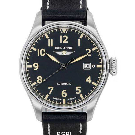 Iron Annie Cockpit Flight Control quadrante nero automatico 51622 orologio da uomo