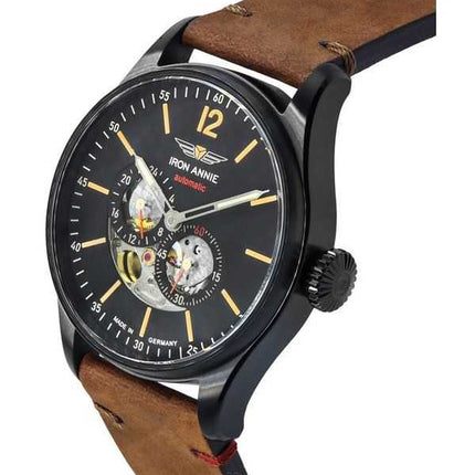Orologio da uomo Iron Annie Flight Control Open Heart quadrante nero automatico 51742