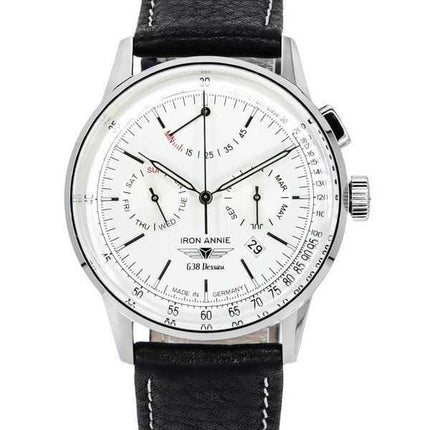 Iron Annie G38 Dessau cinturino in pelle quadrante argento automatico 53621 orologio da uomo