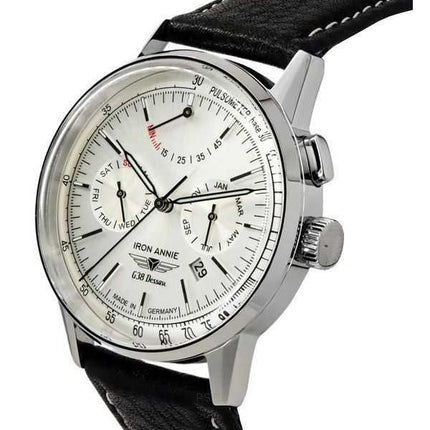 Iron Annie G38 Dessau cinturino in pelle quadrante argento automatico 53621 orologio da uomo