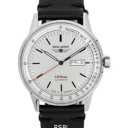 Iron Annie G38 Dessau cinturino in pelle quadrante grigio automatico 53664 100M orologio da uomo