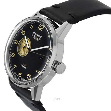 Orologio da uomo Iron Annie G38 con cinturino in pelle e quadrante nero automatico 53682 100M