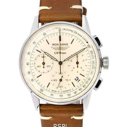 Orologio da uomo Iron Annie G38 Dessau cronografo quadrante beige al quarzo 53765 100M