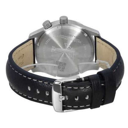 Orologio da uomo Iron Annie D-Aqui 1932 con cinturino in pelle doppio orario quadrante grigio al quarzo 56464