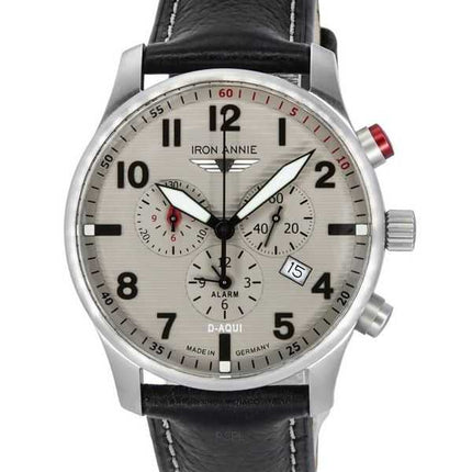 Orologio da uomo Iron Annie D-Aqui cronografo cinturino in pelle quadrante grigio al quarzo 56844 100M
