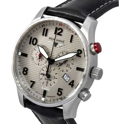 Orologio da uomo Iron Annie D-Aqui cronografo cinturino in pelle quadrante grigio al quarzo 56844 100M