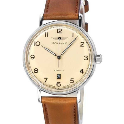 Iron Annie Amazonas Impressioni cinturino in pelle quadrante beige automatico 59543 orologio da uomo