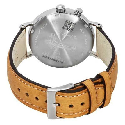 Orologio da uomo Iron Annie Amazonas Impressions con fasi lunari cinturino in pelle quadrante beige al quarzo 59765