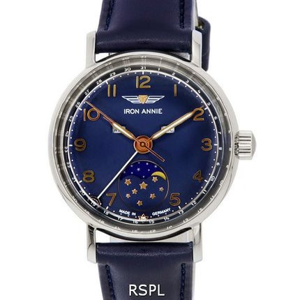 Iron Annie Amazonas Impression Moonphase quadrante blu quarzo 59774 orologio da donna