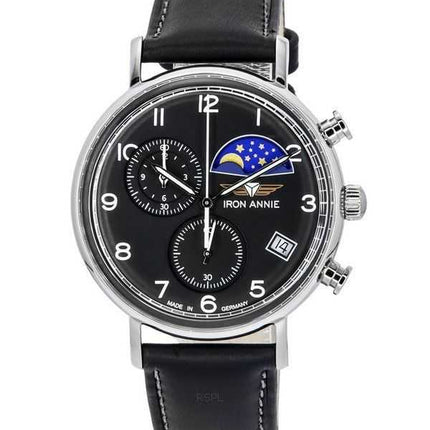 Orologio da uomo Iron Annie Amazonas Impressions cronografo con fasi lunari quadrante nero al quarzo 59942