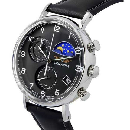 Orologio da uomo Iron Annie Amazonas Impressions cronografo con fasi lunari quadrante nero al quarzo 59942