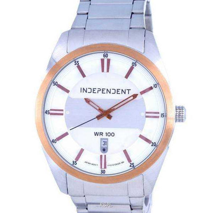 Orologio da uomo indipendente al quarzo con quadrante bianco in acciaio inossidabile IB5-331-11.G 100M