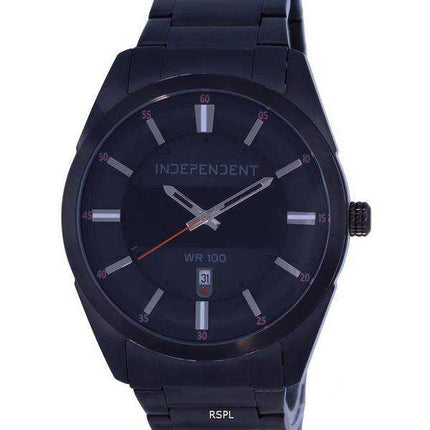 Orologio da uomo indipendente al quarzo con quadrante nero in acciaio inossidabile IB5-349-51.G 100M