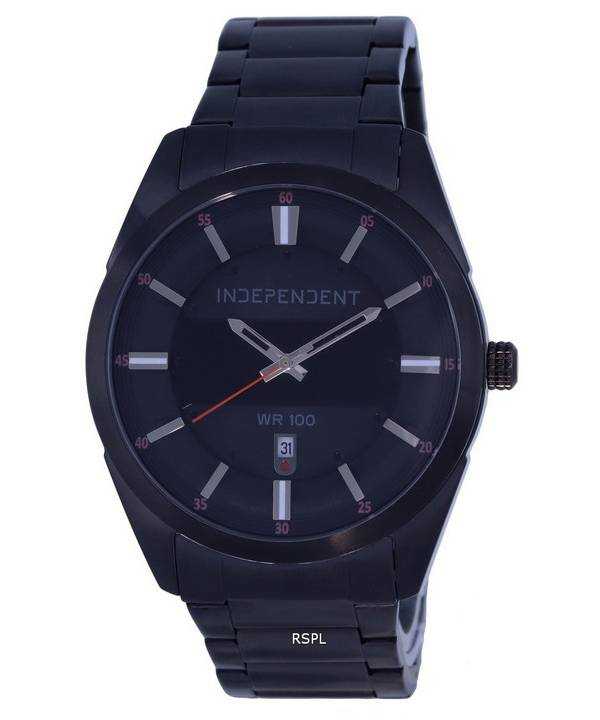 Orologio da uomo indipendente al quarzo con quadrante nero in acciaio inossidabile IB5-349-51.G 100M