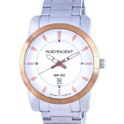 Orologio da uomo indipendente al quarzo con quadrante bianco in acciaio inossidabile IB5-438-11.G 100M