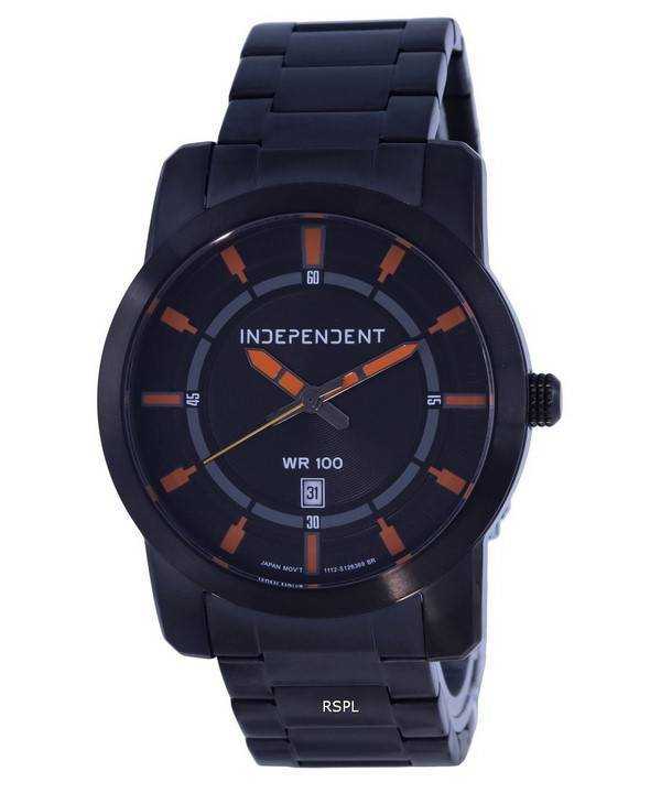 Orologio da uomo indipendente al quarzo con quadrante nero in acciaio inossidabile IB5-446-53.G 100M