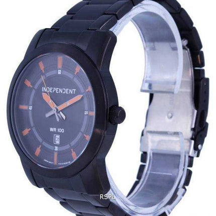 Orologio da uomo indipendente al quarzo con quadrante nero in acciaio inossidabile IB5-446-53.G 100M