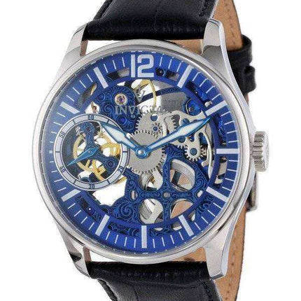 Orologio da uomo Invicta vintage meccanico con scheletro quadrante blu 12404