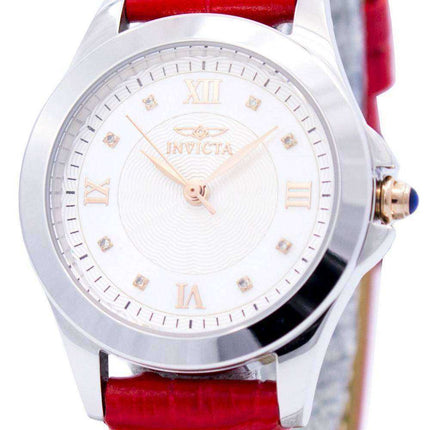 Orologio da donna con cinturino in pelle al quarzo con richiamo di diamante Invicta Angel 12544