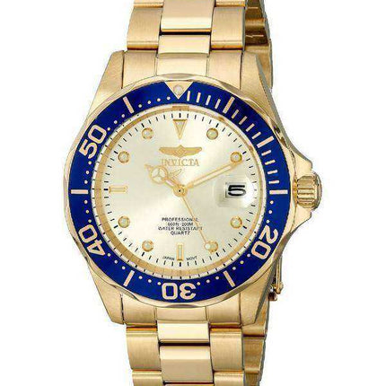 Orologio da uomo Invicta Pro Diver al quarzo placcato in oro 200M 14124