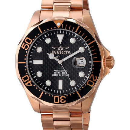 Orologio da uomo Invicta Pro Diver 200M quadrante in oro rosa 14541