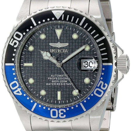 Orologio da uomo Invicta Pro Diver Automatic 200M WR quadrante nero in acciaio inossidabile 15584
