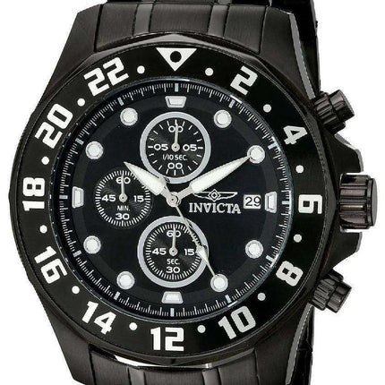 Orologio da uomo Invicta Specialty Chronograph con quadrante nero IP in acciaio inossidabile 15945