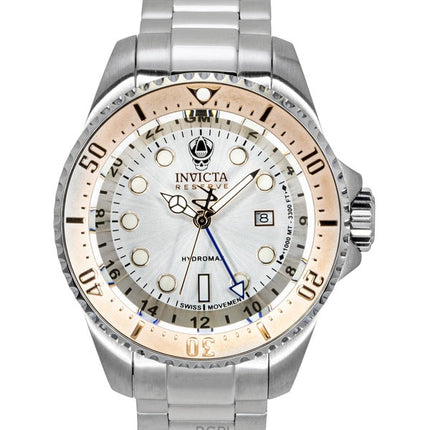 Orologio da uomo Invicta Hydromax in acciaio inossidabile con quadrante argentato, al quarzo, subacqueo, 1000 m, 16964