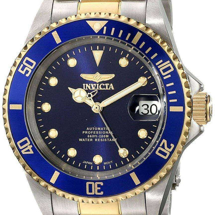Orologio da uomo Invicta Automatic Pro Diver blu quadrante bicolore in acciaio inossidabile 17045