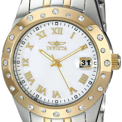 Invicta Angel Mother Of Pearl Dial Date Display 17489 Orologio da donna