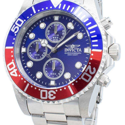 Orologio da uomo Invicta Pro Diver Chronograph 200M blu quadrante 1771