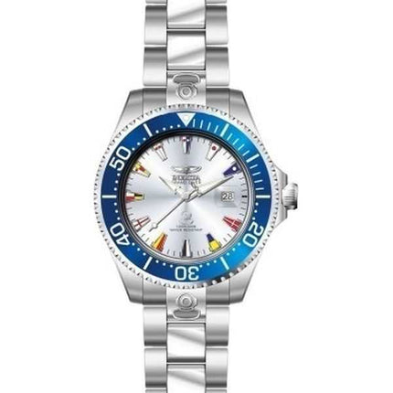 Orologio da uomo Invicta Grand Pro Diver in acciaio inossidabile con quadrante argentato automatico Diver's 21324 300M