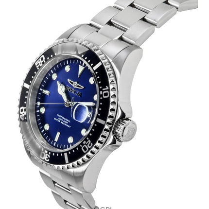 Orologio da uomo Invicta Pro Diver in acciaio inossidabile con quadrante blu, al quarzo, subacqueo 200M 22054