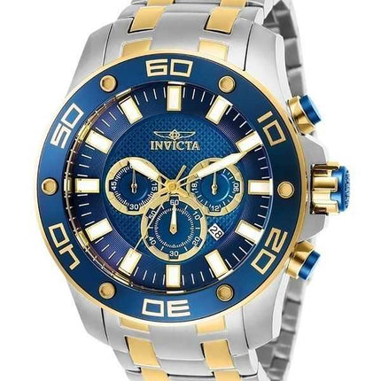 Orologio da uomo Invicta Pro Diver Scuba Chronograph Two Tone Stainless Steel Blue Dial Quartz 26082 100M