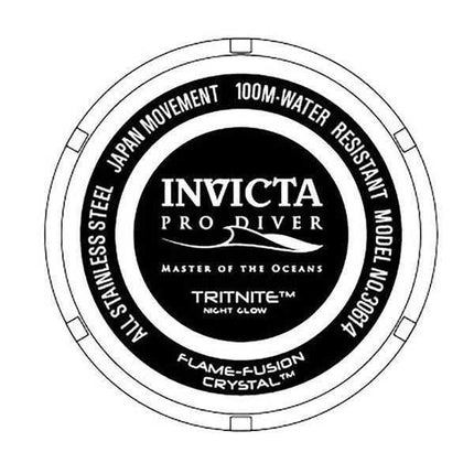 Orologio da uomo Invicta Pro Diver in acciaio inossidabile color oro con quadrante nero al quarzo 30614 100M
