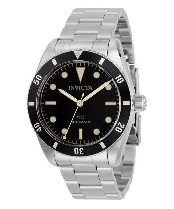 Orologio da uomo Invicta Vintage Pro Diver in acciaio inossidabile con quadrante nero automatico Diver&#39;s 31290 200M