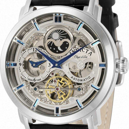 Orologio da uomo automatico 32298 con cinturino in pelle con quadrante scheletrato Invicta Objet D Art