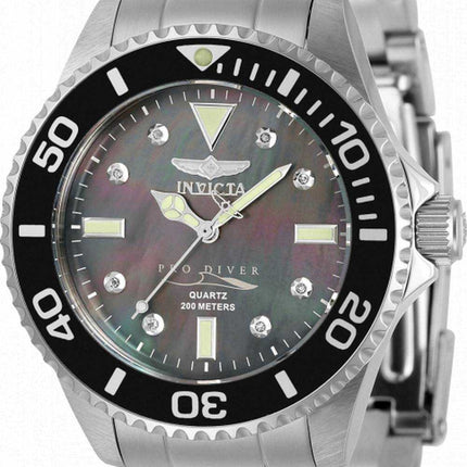 Orologio da donna Invicta Pro Diver Diamond Accents in acciaio inossidabile al quarzo 32929 200M