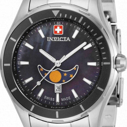 Orologio da uomo Invicta Pro Diver Moon Phase quadrante nero al quarzo 33462 100M