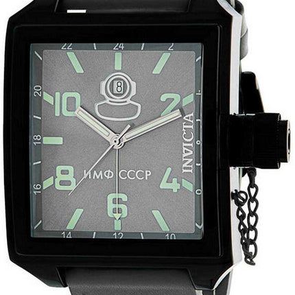 Orologio da uomo Invicta Russian Diver quadrante grigio cinturino in pelle al quarzo 33707 100M